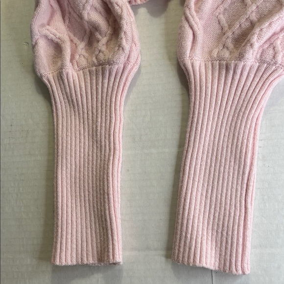 TAHARI SOFT PINK CABLE KNIT ROUND NECK PULL OVER SWEATER SZ S - Picture 5 of 12